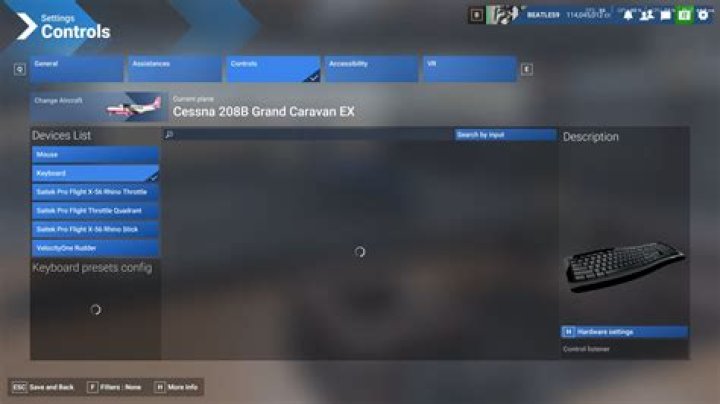 controls screen