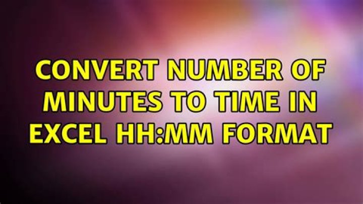 Convert number of minutes to time in Excel hh:mm format