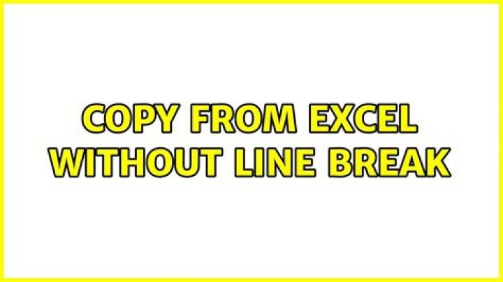 Copy from Excel without Line Break