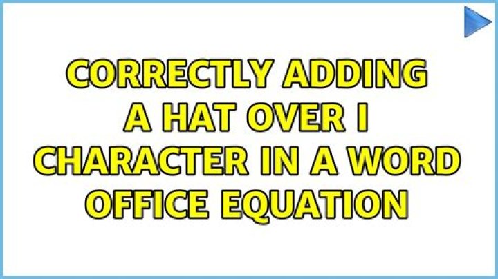 Correctly adding a hat over i character in a Word office equation