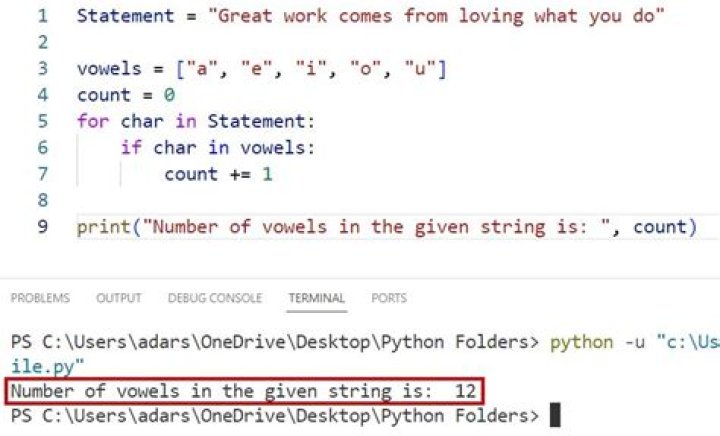 Count Vowels in String Python