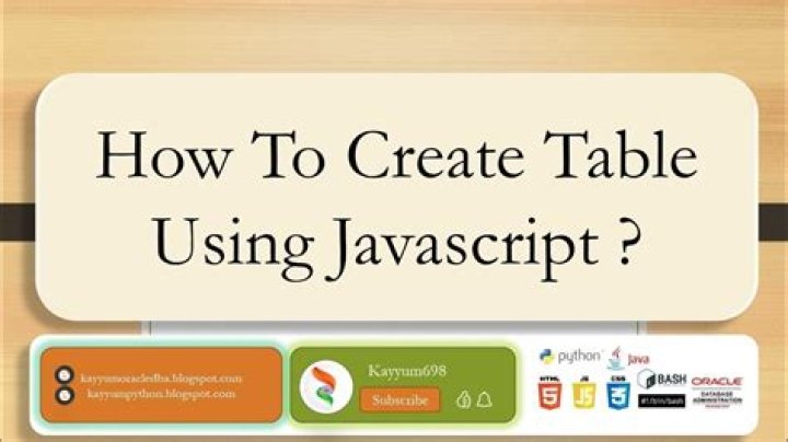 Create table using Javascript