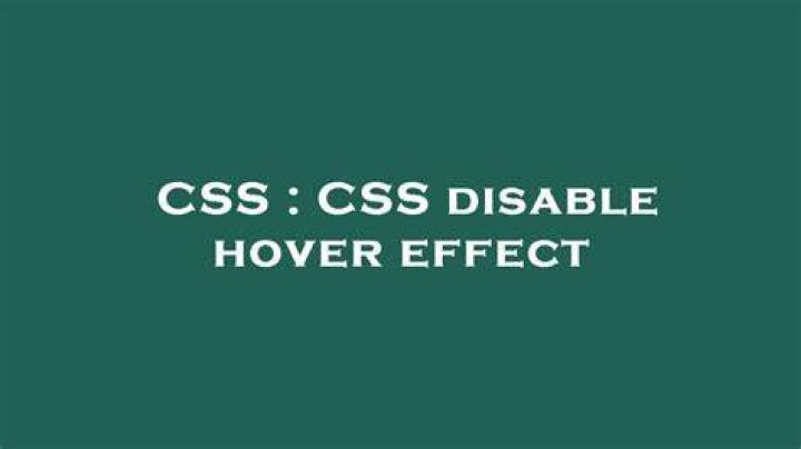 CSS disable hover effect