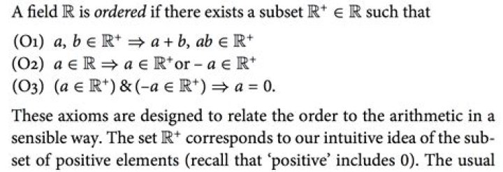Definition of an Ordered Field