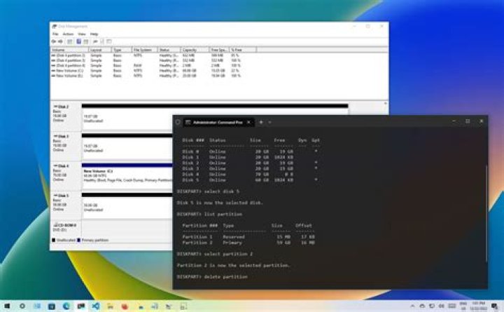 DISKPART: Can't delete extended partition
