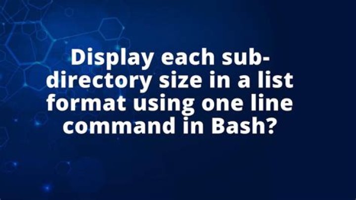 Display each sub-directory size in a list format using one line command in Bash?