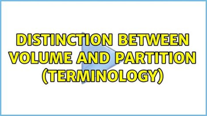 distinction between volume and partition (terminology)