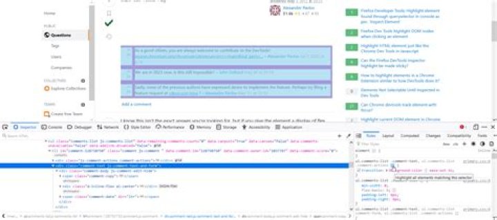 DOM element highlighting