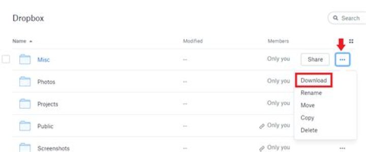 Downloading folder from Dropbox