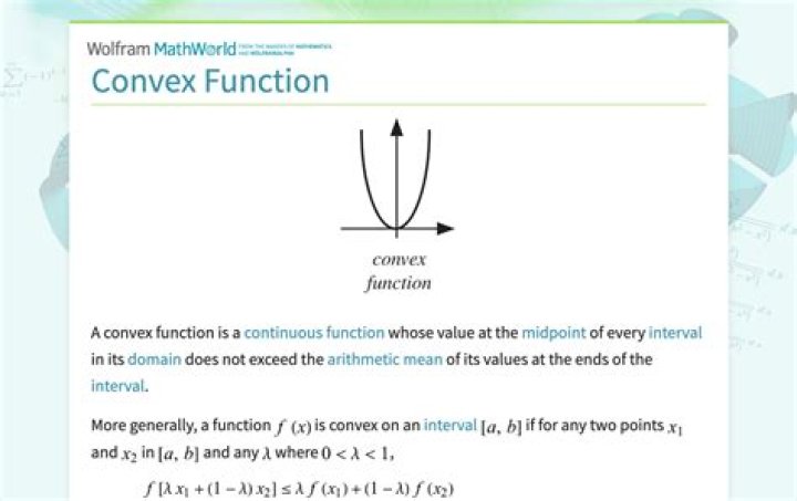 drawing of a convex function from ℝ to ℝ