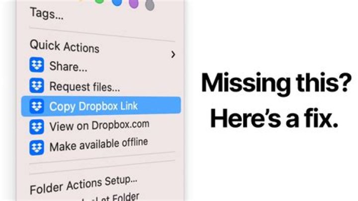 Dropbox context menu missing in OS X