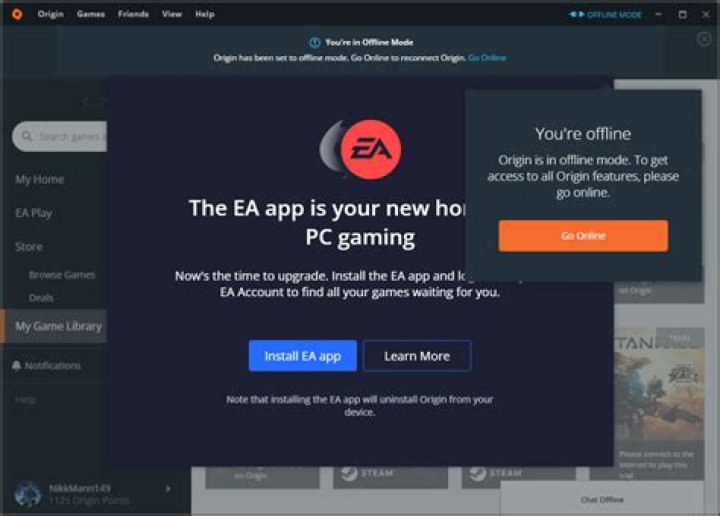 EA Origin offline mode time tracking