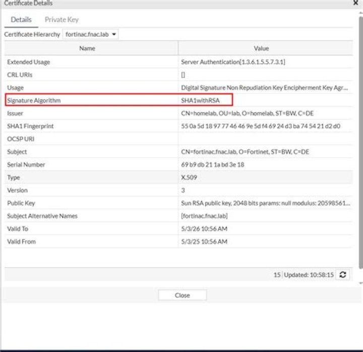 eduroam doesn't connect due to weak certificate signature digest