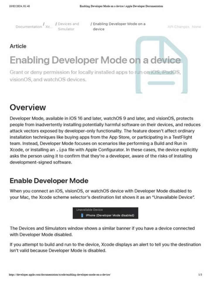 Enabling device mode