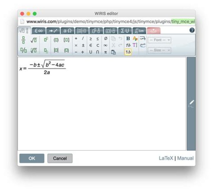 Equation editor