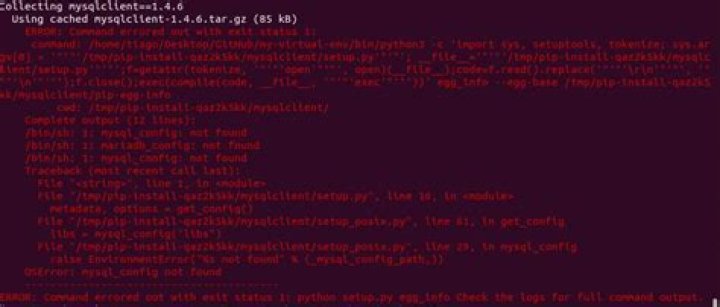 Error installing mysqlclient