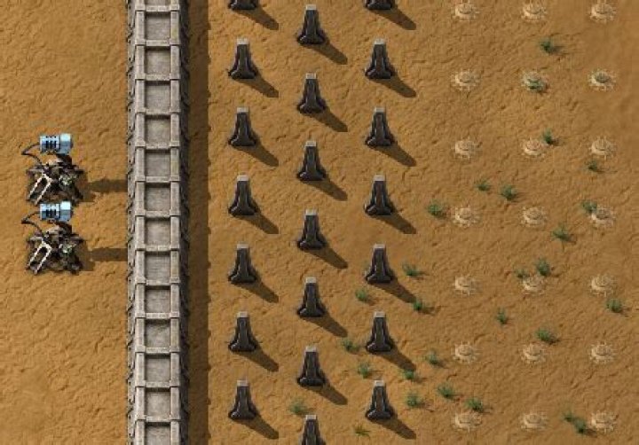 Example fortification with equally spaced mines