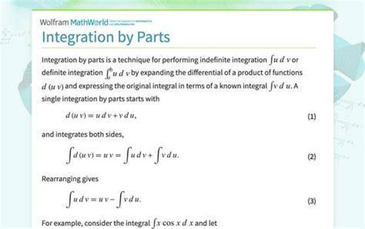 Example of Integration by Parts in Higher Dimension
