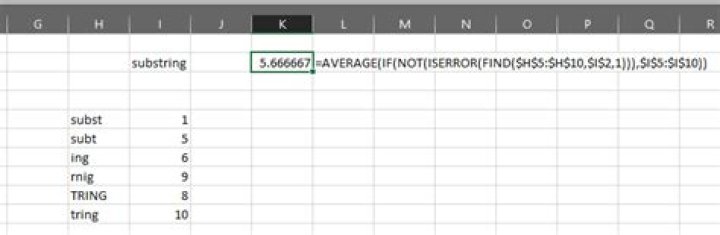 Excel: combining averageif and search formula