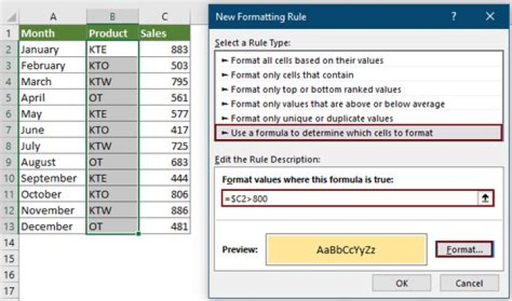 Excel Conditional Formatting based on another column