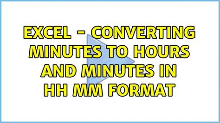 Excel - converting minutes to hours and minutes in hh:mm format