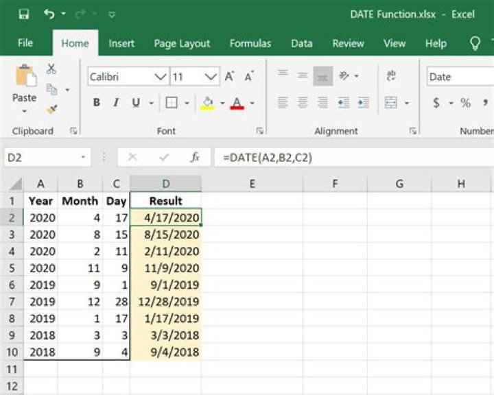 Excel Date calculation