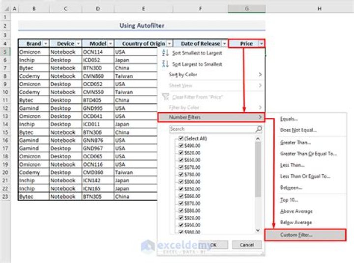 Excel: filter a column by more than two values