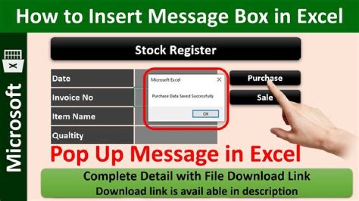 Excel Pop Up