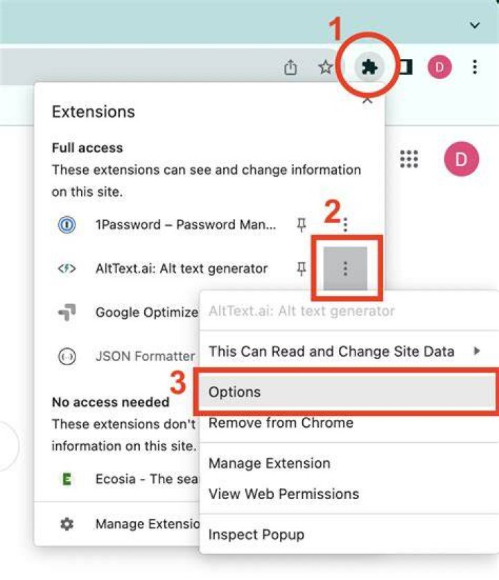 Extension options