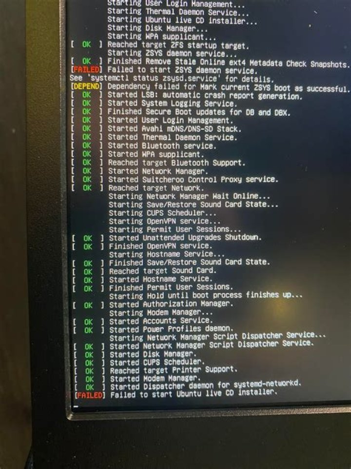 Failed to start ubuntu live CD installer