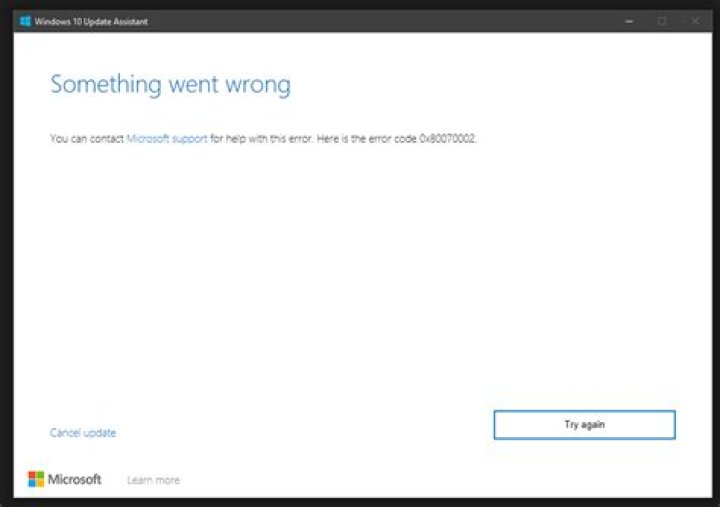 Feature update to Windows 10, version 20H2 - Error 0x80070002