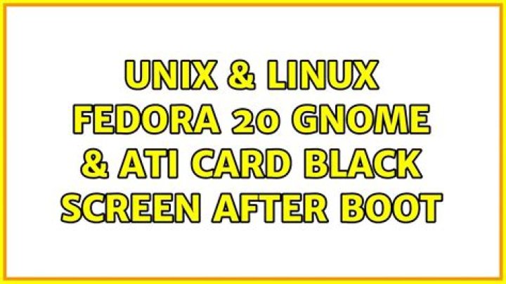 Fedora Gnome black screen after boot