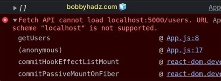 Fetch API cannot load localhost:(port&path). URL scheme 