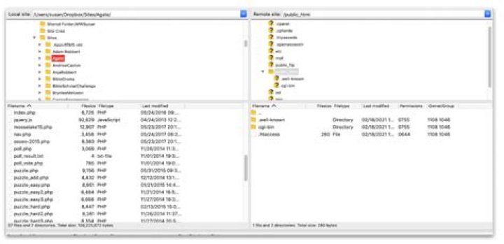 FileZilla as local files manager - comparing files and directories on local disks