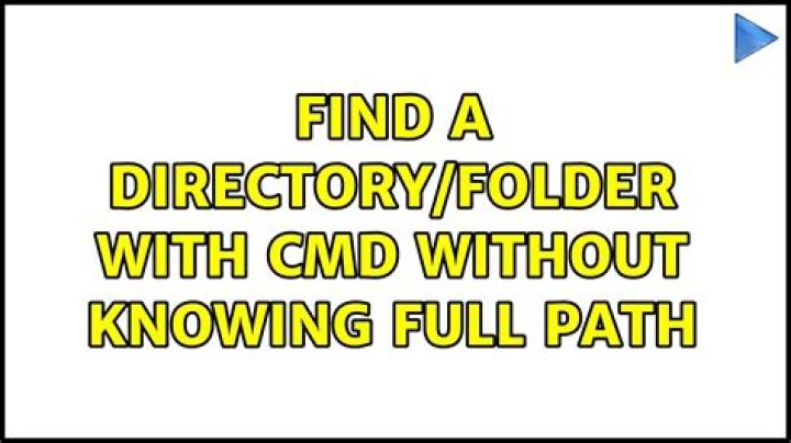 Find a Directory/Folder with CMD without knowing full path