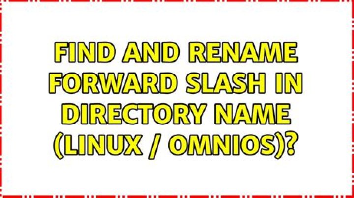 Find and rename forward slash in directory name (Linux / OmniOS)?