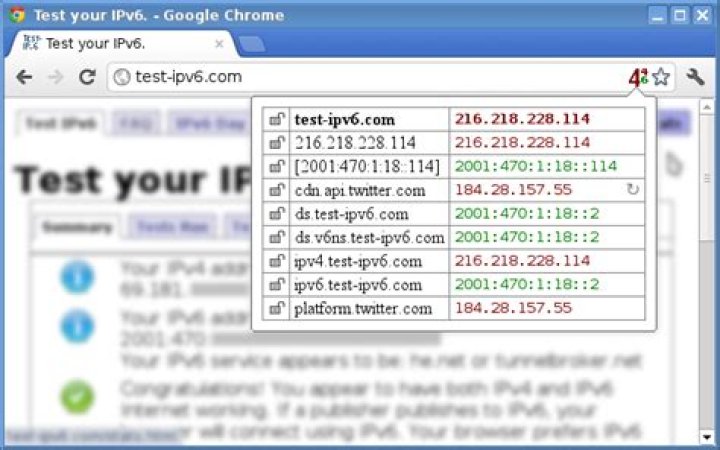 Find IP of website via Chrome console