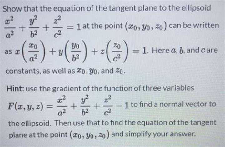 Find tangent plane to ellipsoid $x^2+2y^2+z^2=4$ : can't find where I made a mistake...