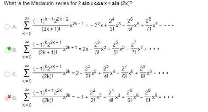 Find the Maclaurin series for $\cos(2x)$ using the series for $\sin(2x) $.