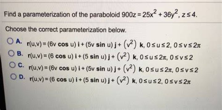 Finding a parameterization of the paraboloid $900z = 25x^2 + 36y^2$