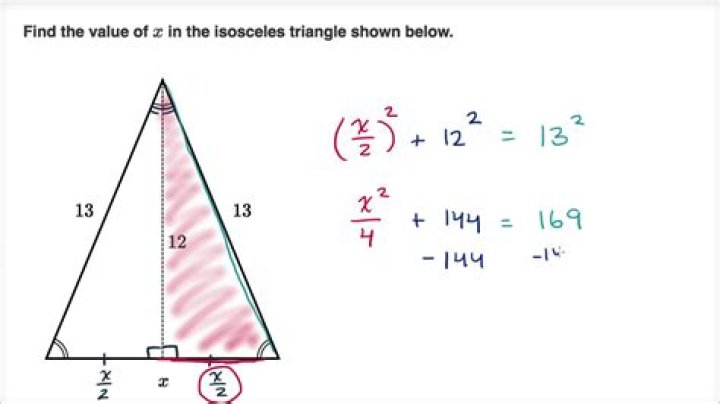 Finding the area of an isosceles right triangle given its hypotenuse