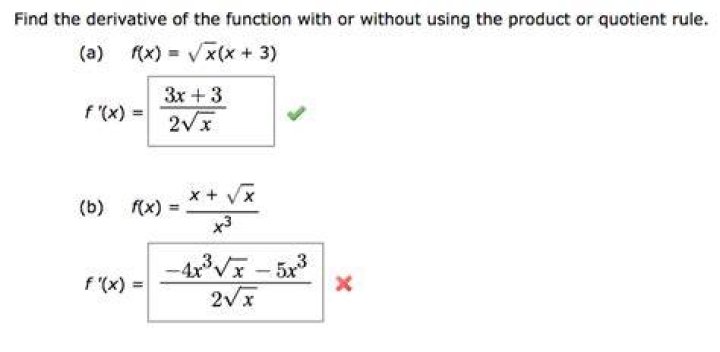 Finding the Derivative without using Product or Quotient Rule