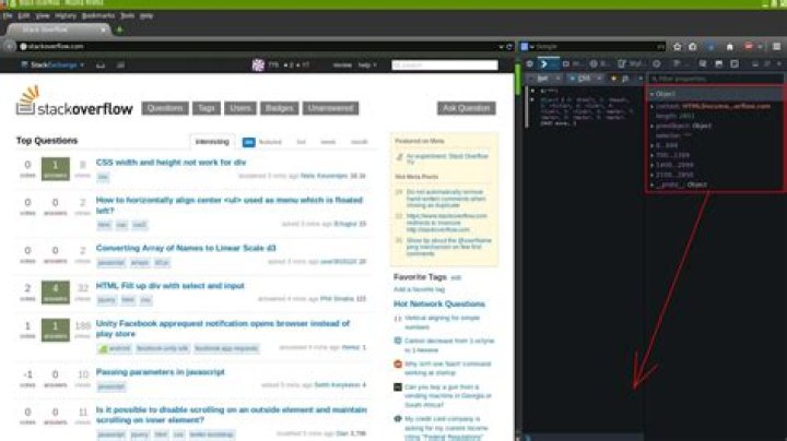 Firefox console screenshot
