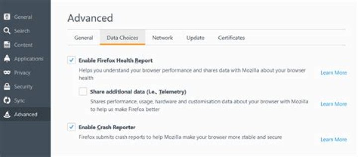 Firefox telemetry location