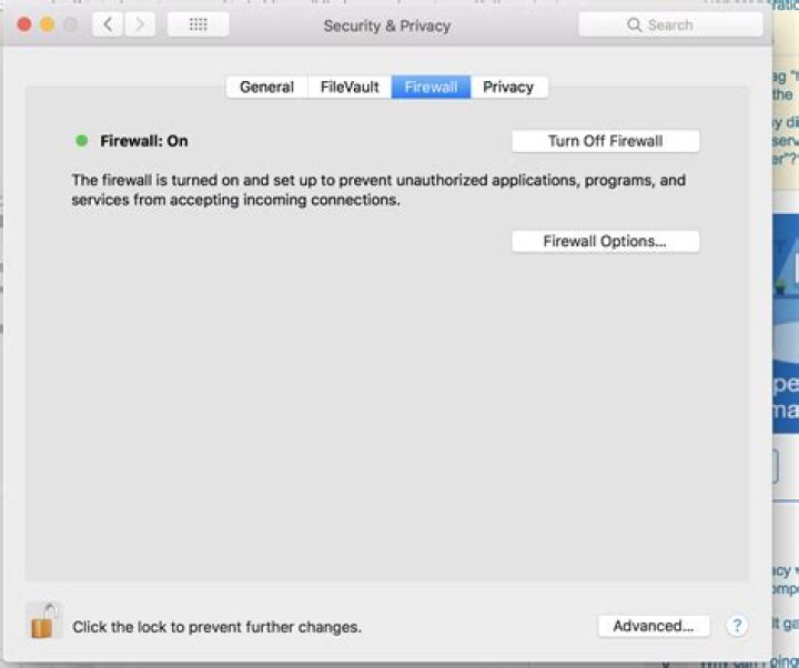 Firewall prefs pane