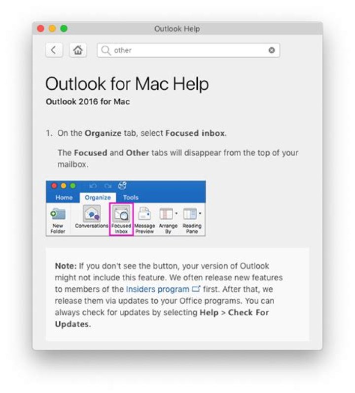 Focused Inbox Disappeared! (Microsoft Outlook of Mac)