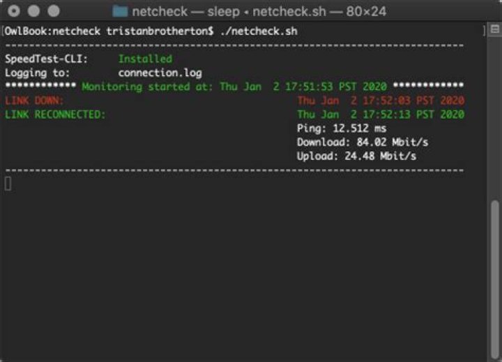 Generating usage logs that prove my Internet connection is flaky