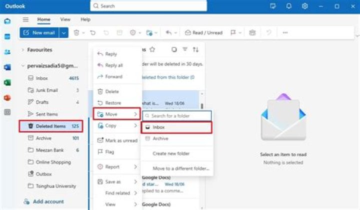 Get rid of Unread Mail folder, restore emails to Inbox