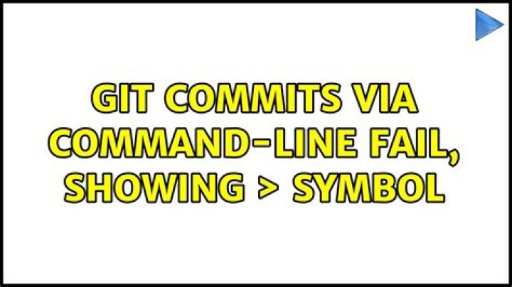 Git commits via command-line fail, showing > symbol