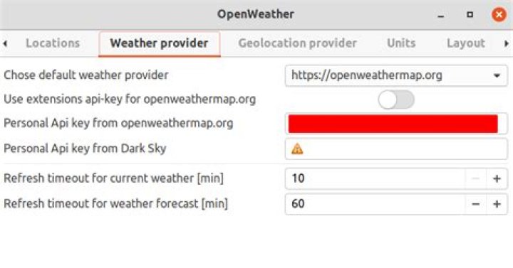 Gnome Extensions - OpenWeather